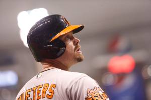 Matt Wieters was putting up career numbers of averages of .308/.339/.500 with five home runs and 18 RBI in 112 plate appearances prior to the injury. (Brian Blanco/Getty Images)